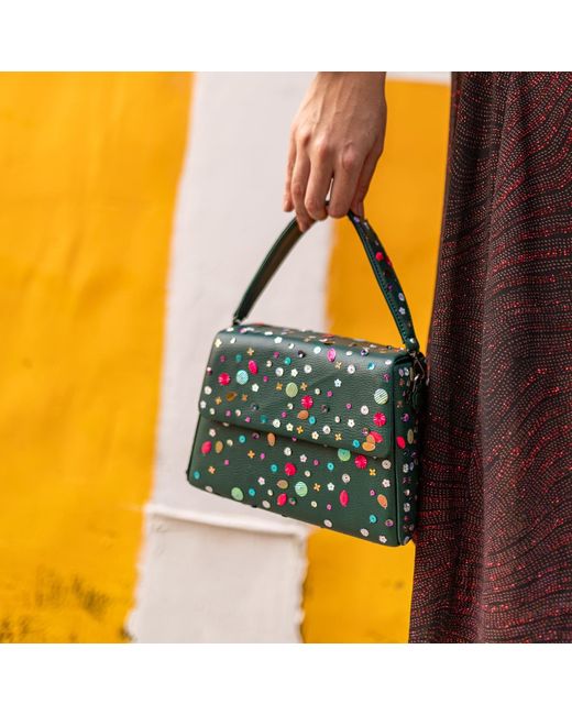 Simitri Blue Sequined Bageecha Trapezee Evening Bag