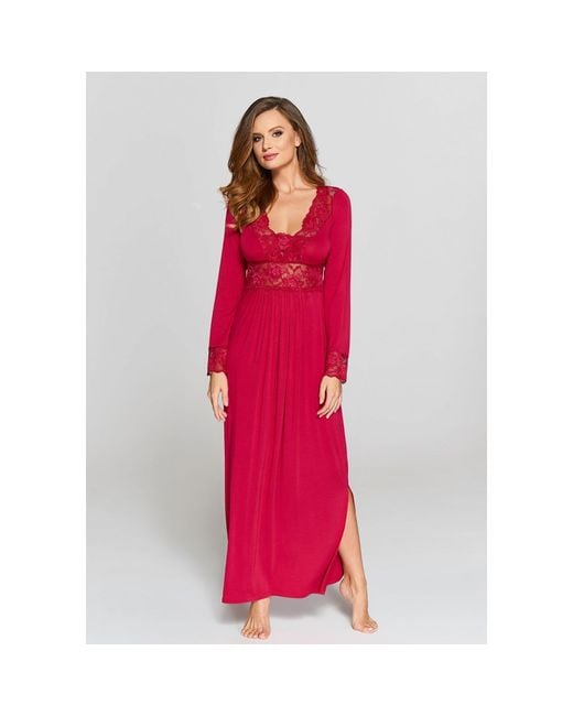Oh!Zuza Red Maxi Viscose Nightgown