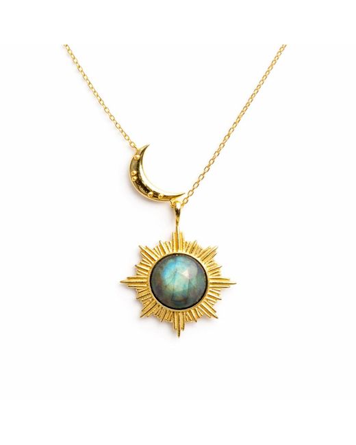 Ormiro Metallic Sun & Moon Labradorite Necklace