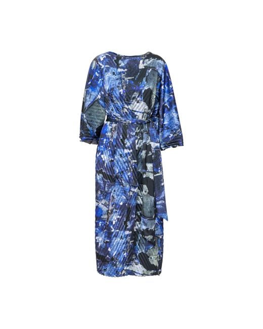 ARTISTA Blue Secret Stories Pleated Midi Dress