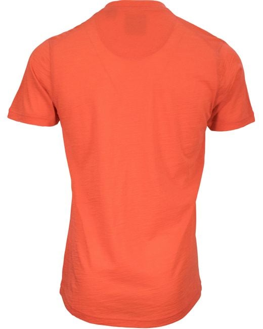 Lords of Harlech Orange Victor Merino V-Neck Tee for men