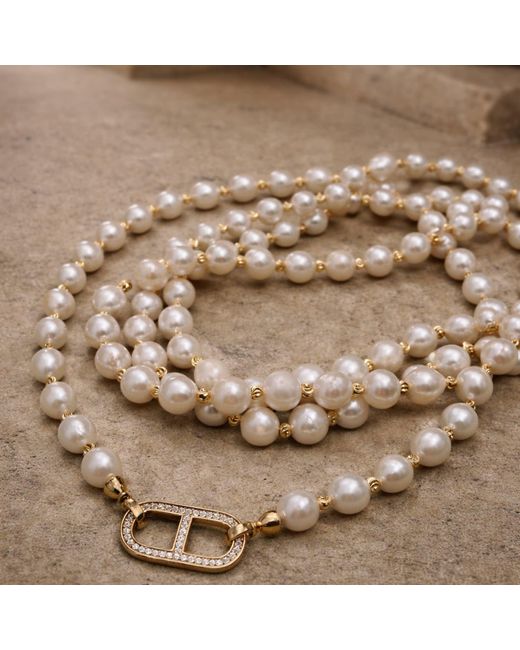Ninemoo White Rive Blanche Freshwater Pearl Necklace