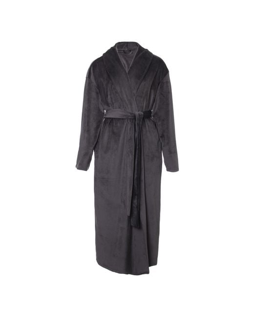 Pretty You London Black Velour Longline Robe