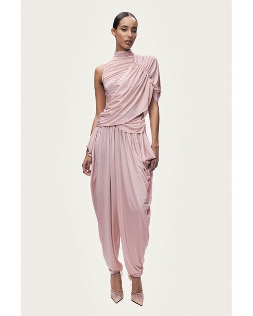 Nocturne Pink Blush Draped Harem Trousers