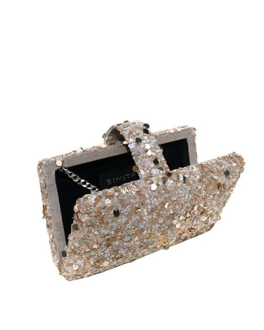 Simitri Metallic Champagne Kitsch Clutch