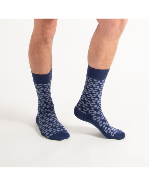 Peper Harow - Made in England Blue Windmill Socks – Bundle for men