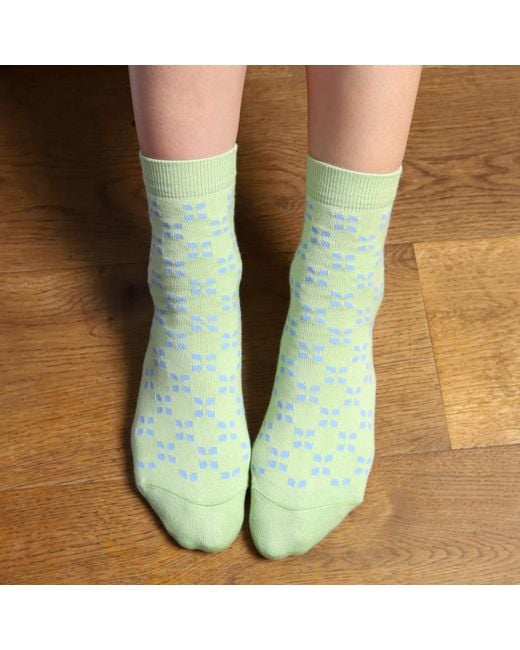Peper Harow - Made in England Green Cambridge Socks – Lime