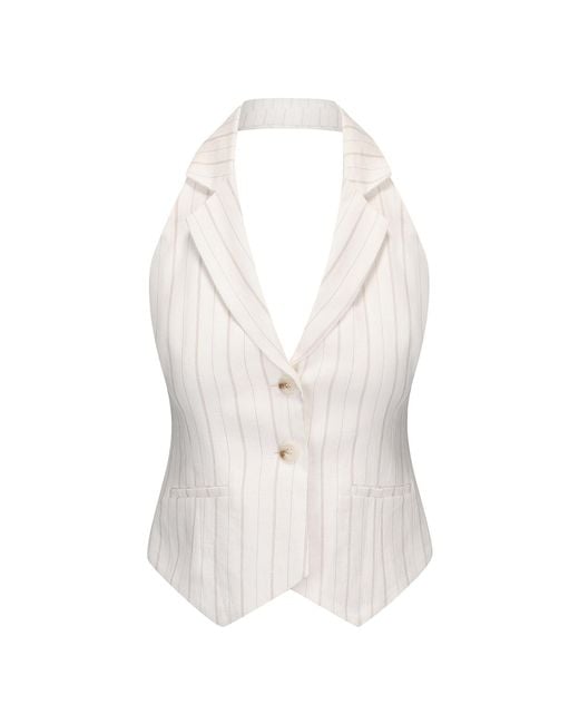 NUAJE NUAJE White Le Tailored Halter Vest