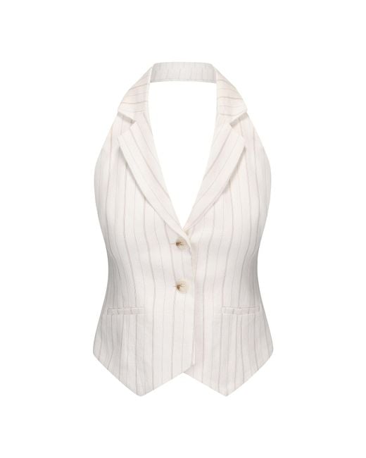 NUAJE NUAJE White Le Tailored Halter Vest
