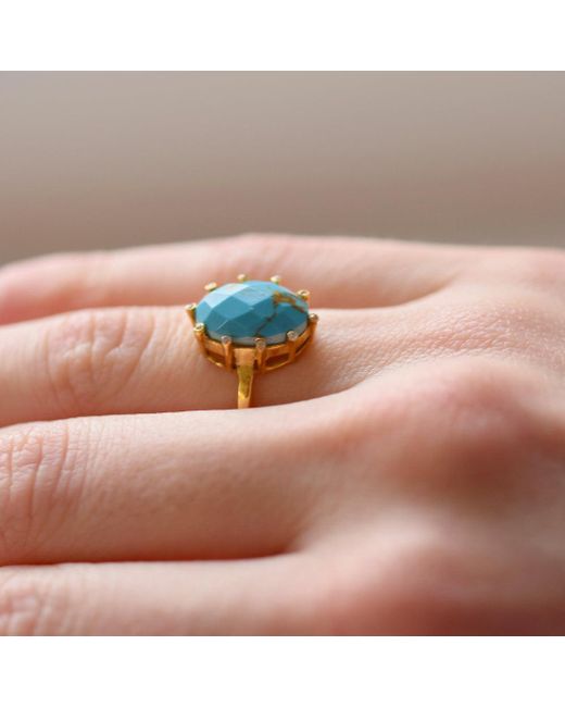 GEM BAZAAR Blue Crown Ring