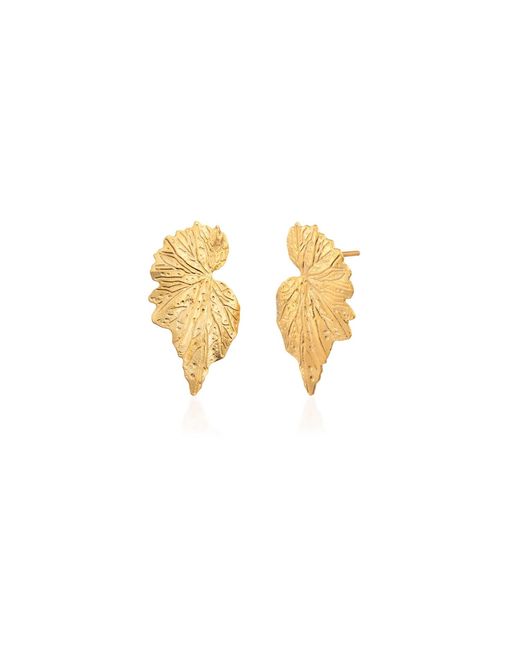Milou Jewelry Metallic Mulberry Leaf Earrings
