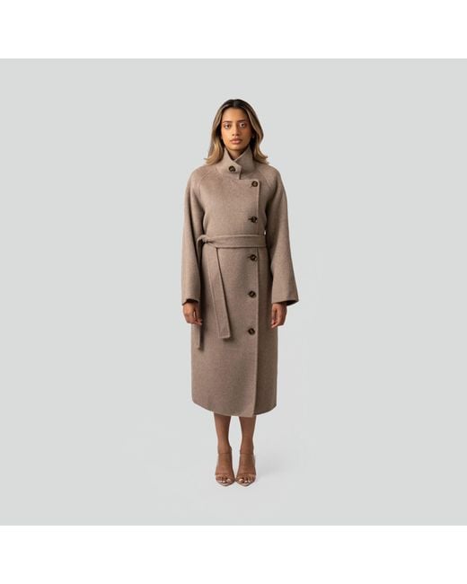 Maui X Lolita Brown Carrie Clay Wool Cashmere Coat