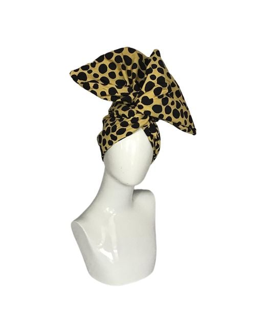 Romer Millinery Metallic Modern Leopard Print Cotton Twisturban Turban