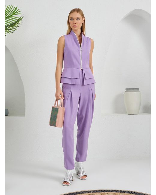 Lumina Eligma Purple Construct Vest Suit & Pants Ensemble