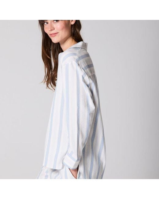 Mamu Dream Blue Seersucker Striped Cotton Hero Pj Set