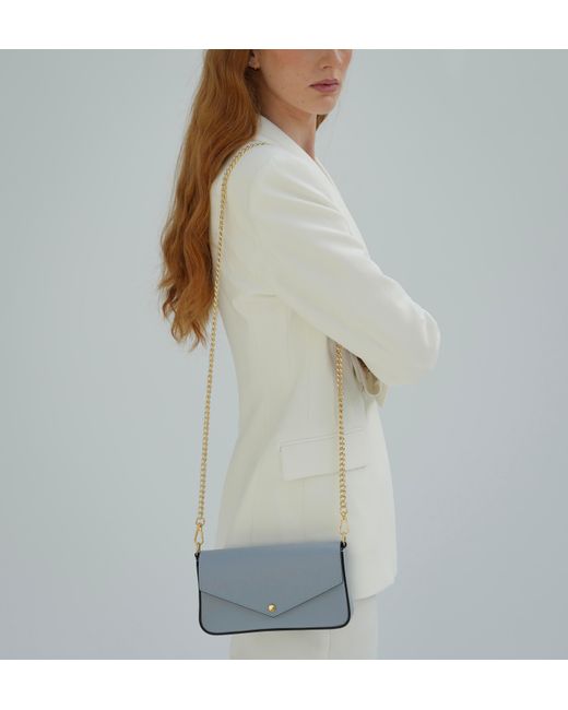 Apatchy London Blue The Munro Sky Leather Shoulder Bag