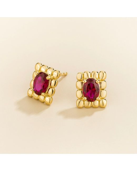 Juvetti Pink Fondi Ruby Earrings Set