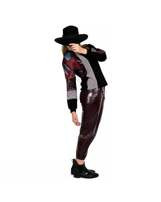 Lalipop Design Black Raglan Sweatshirt With Fabric Patches