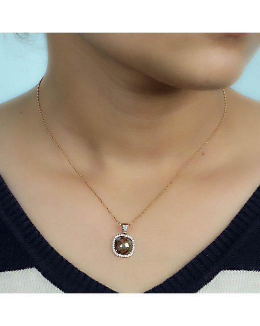 Artisan Metallic Rose Gold Diamond Charm Pendant