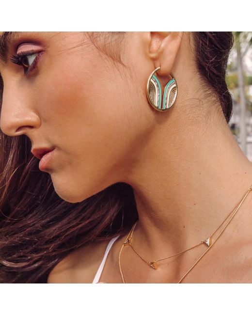 Glamrocks Jewelry Blue South Beach Hoops