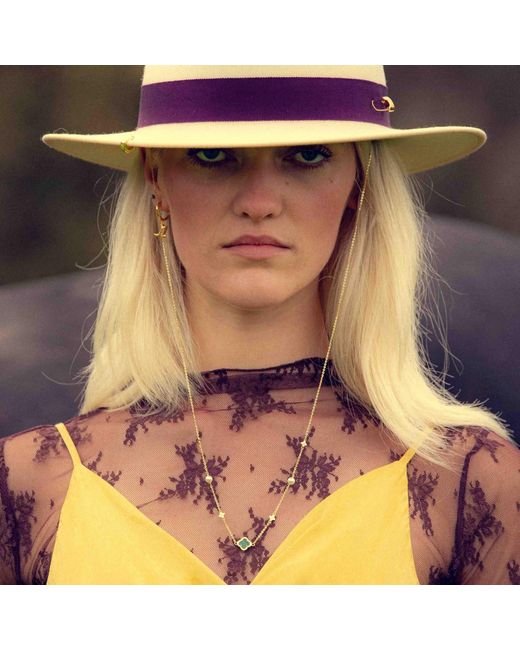 Shaded the Label Metallic Niamh Malachite & Pearl Necklace