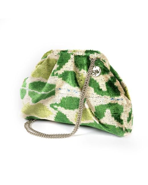 SJW BAGS LONDON Green Neutrals Victoria Ikat Multicolour Bag