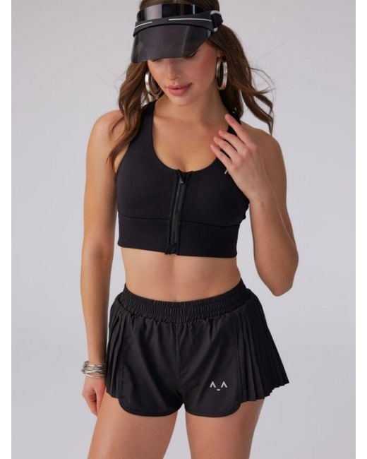 Altra Volta Blue Pleated Active Shorts With Elastic Waist