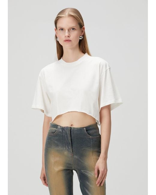 Pcfg White Pure Cotton Oversized Crop Top