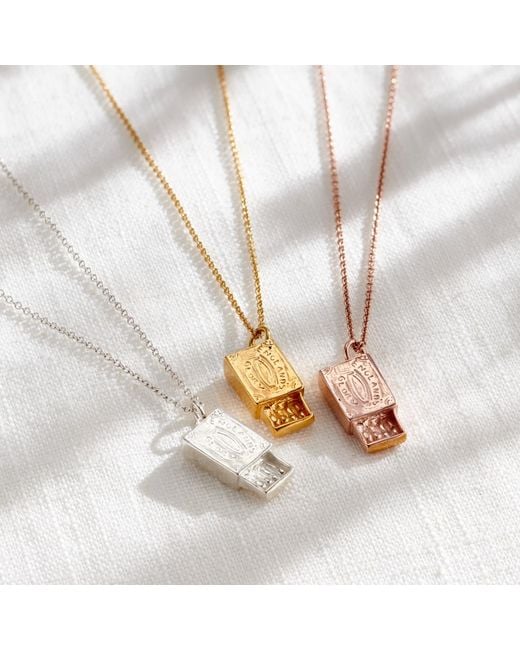 Posh Totty Designs Metallic Matchbox Charm Necklace