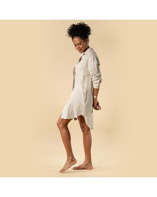 The Summer Edit Natural Neutrals Charley Luxe Linen Shirt Dress