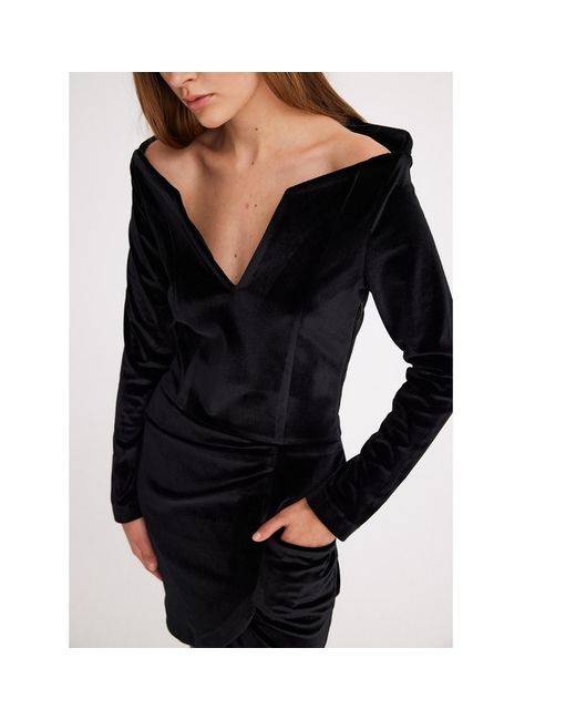 Mirimalist Black Maleficent Velvet Mini Dress