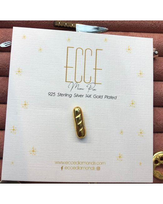 Ecce | Artisan Diamonds White 925K Sterling Baguette Bread Mini Pin