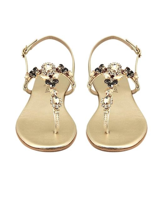 DAMAPREZIOSA Metallic Neutrals Sofia Platinum Jewel Sandal