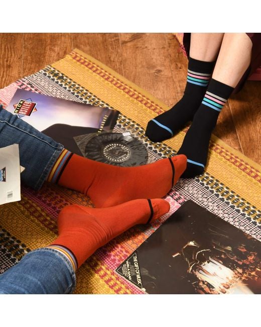 Peper Harow - Made in England Black Mix Tape Socks –
