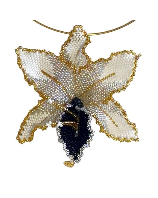 Iliana Arrazola Metallic Orchid Choker, And, Glass Beads, Beaded Jewelry