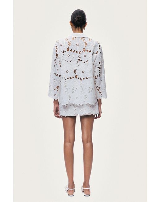 Nocturne Gray Neutrals Floral Broderie Jacket