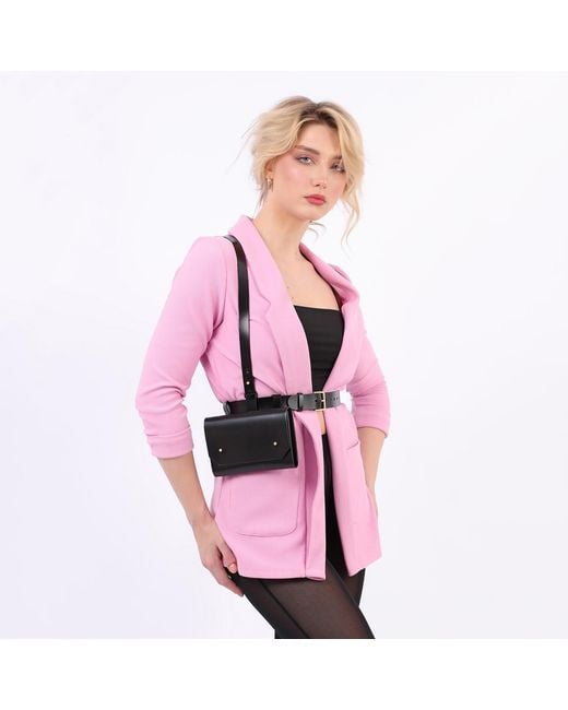 Haute Cuir Black Leather Envelope Harness Bag
