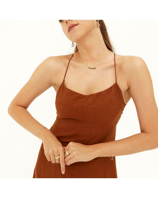 Spero London Metallic Sterling Concave Bar Necklace
