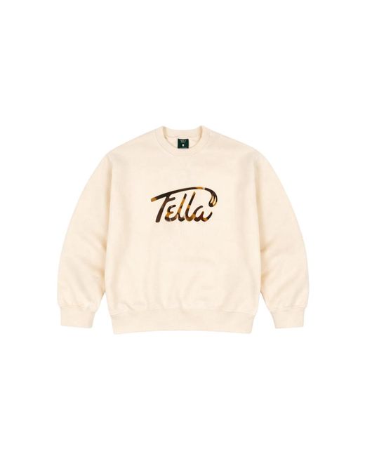 FELLA SWIM Natural Neutrals Gavan Oversized Camo Crewneck Sweater for men