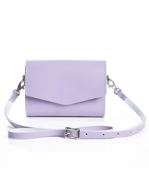 Zatchels Purple Handmade Leather Clutch Bag