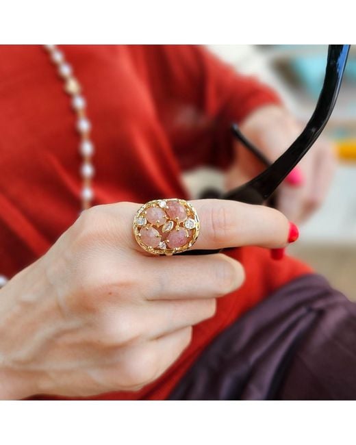 Farra Metallic Moonstone Setting Statement Ring