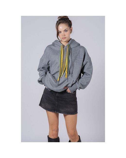 While We're Awake Blue Dark Multi String Hoodie