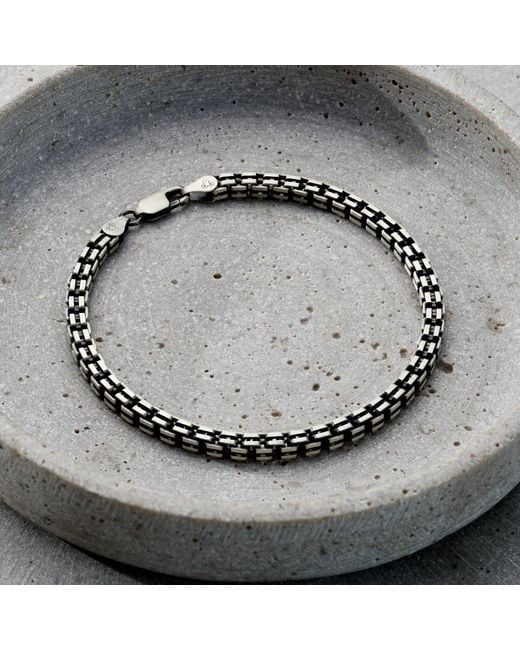 Posh Totty Designs Black Sterling Box Chain Bracelet for men