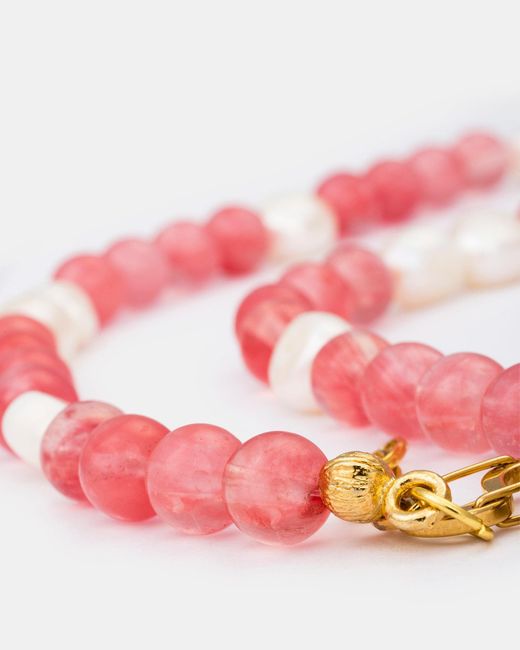 Kybele Studio Pink Blush Radiance Necklace With Strawberry Quartz & Pearls