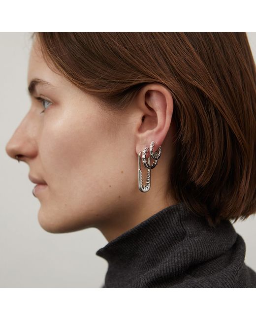 Kasun Metallic Safety Pin Hoop Earrings