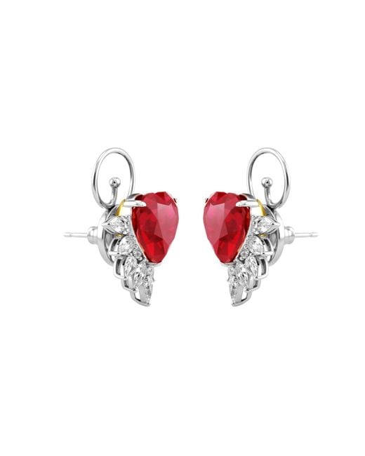 Arte Madrid Red Casa Real Insignia Heart Earrings