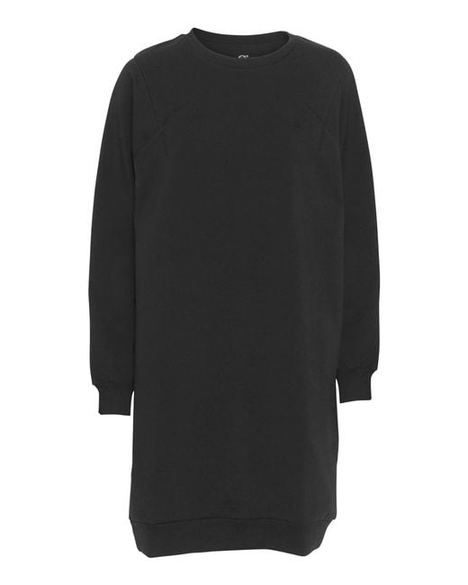GROBUND Black Organic Cotton Oversized Sweatshirt Dress