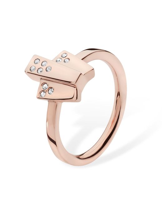 Lucy Quartermaine Pink Art Deco Triple Layer Ring