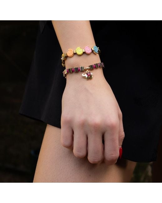Ebru Jewelry Red Guardian Love Ruby Heart & Elephant Bracelet