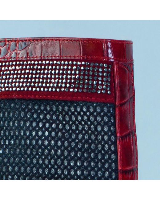 Stessa by Sarah Red The Valentina Croc Mesh Boot
